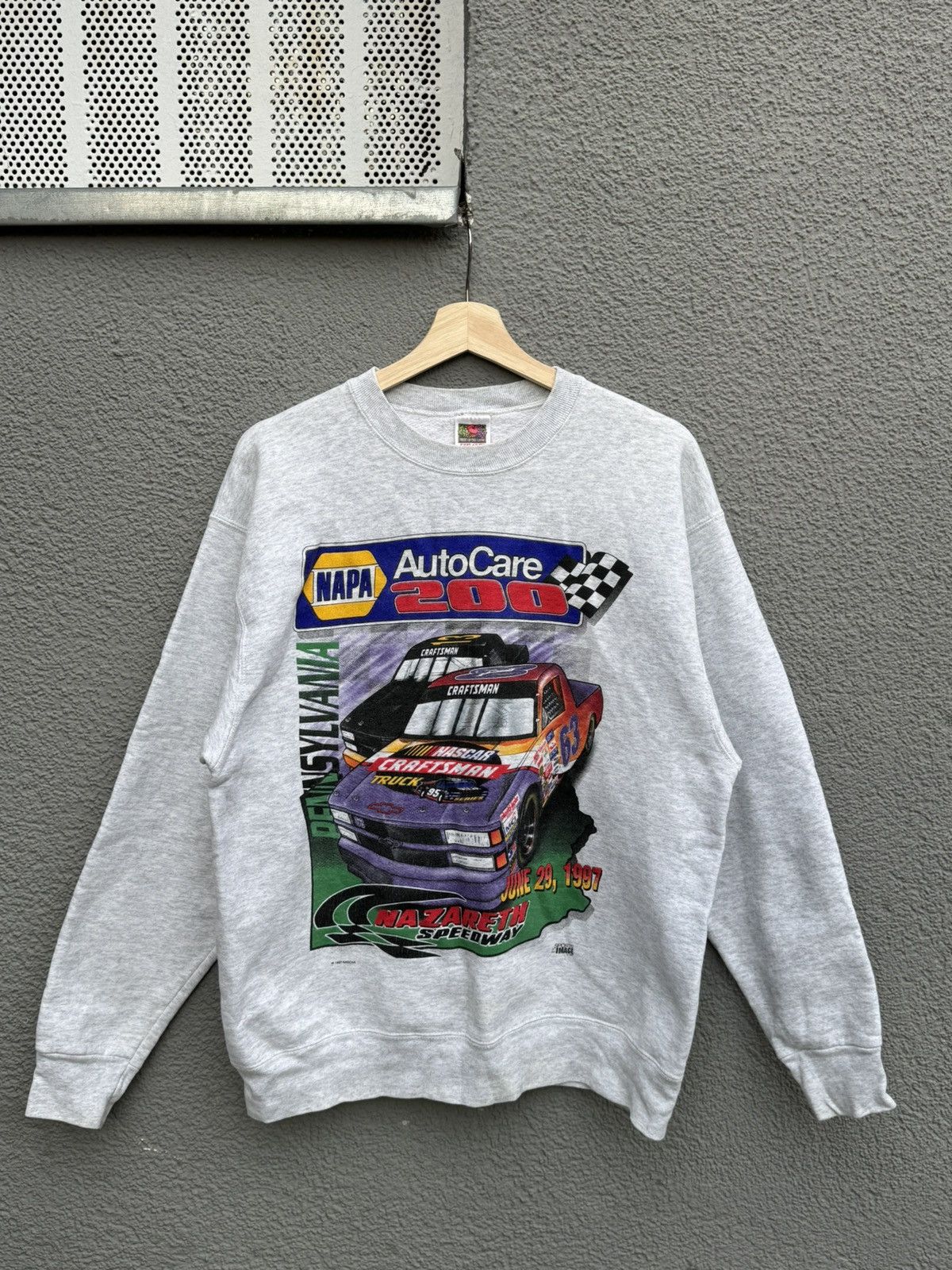 Vintage NASCAR AutoCare 200 Sweatshi …
