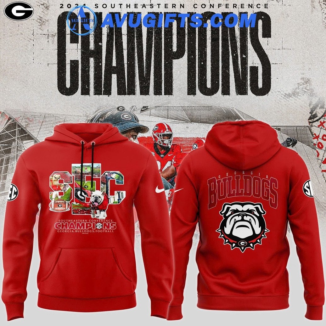 Georgia Bulldogs 2024 Sec Football Conference Champions Limited Edition Red Hoodie – Zip Hoodie 3D Aop Shirt
