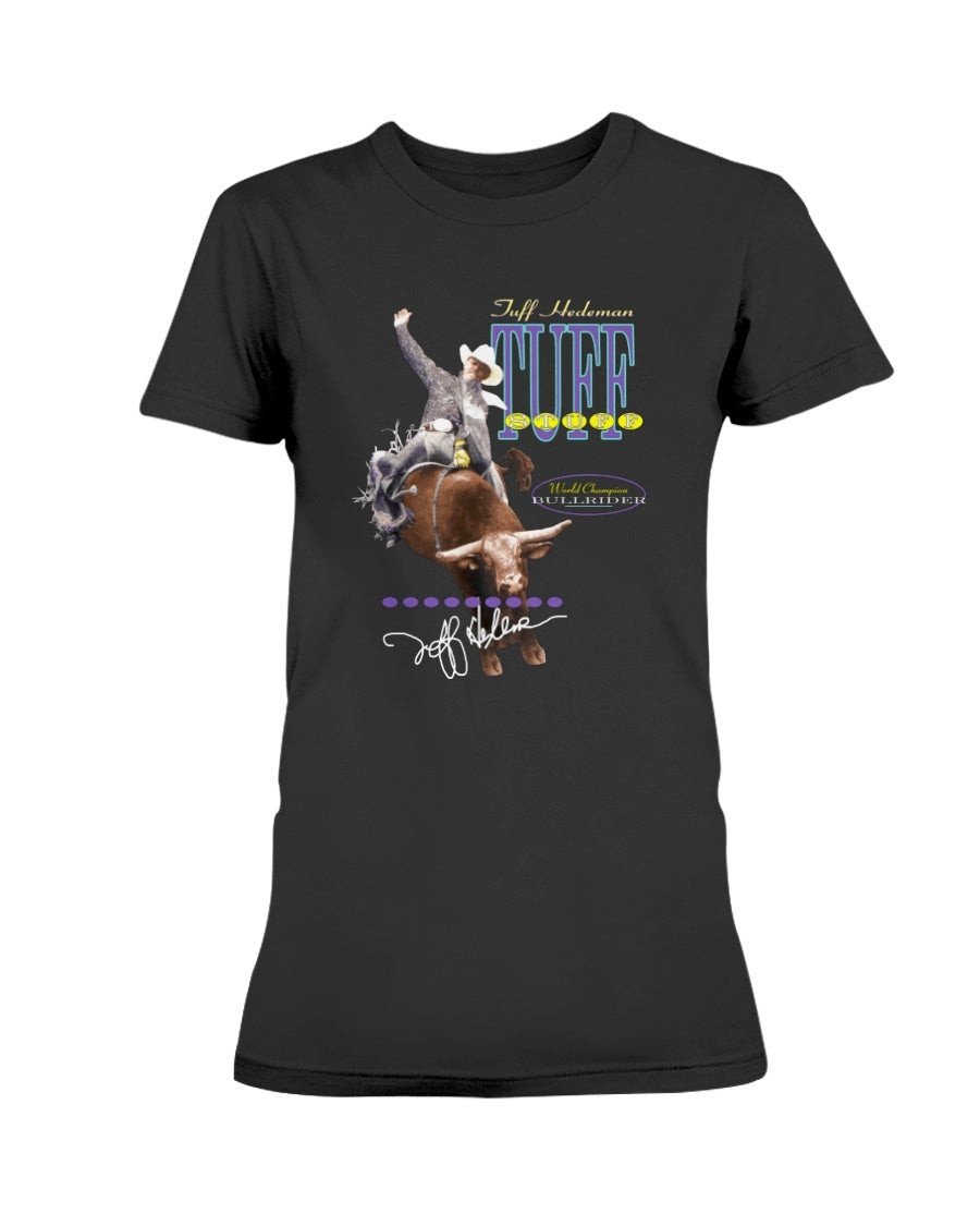 Vintage 90S Tuff Hedeman World Champion Bullrider Ladies T Shirt 090821