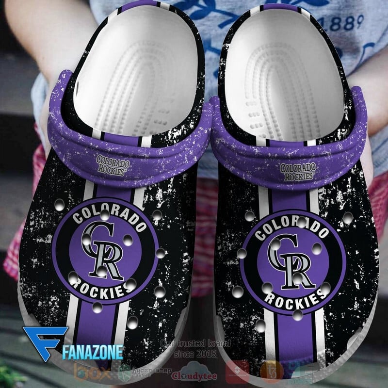 Colorado Rockies Logo Baseball MLB Purple Sander Black Crocss Classic Clogs Shoes Ver836