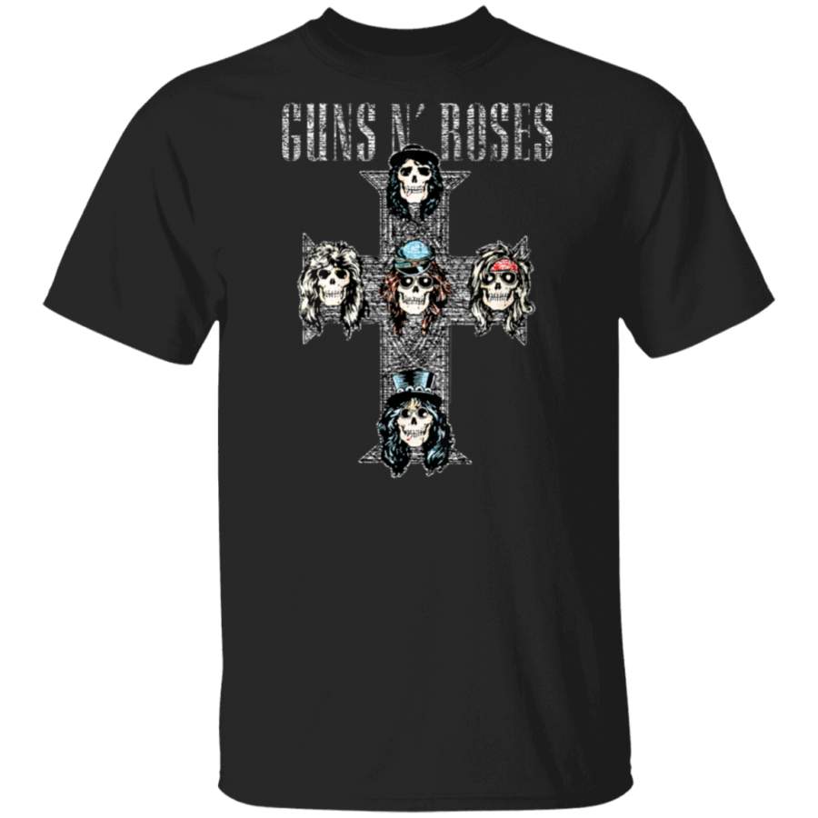 Womens Guns N’ Roses Official Vintage Cross  T-Shirt T-shirt Long Hoodie Black