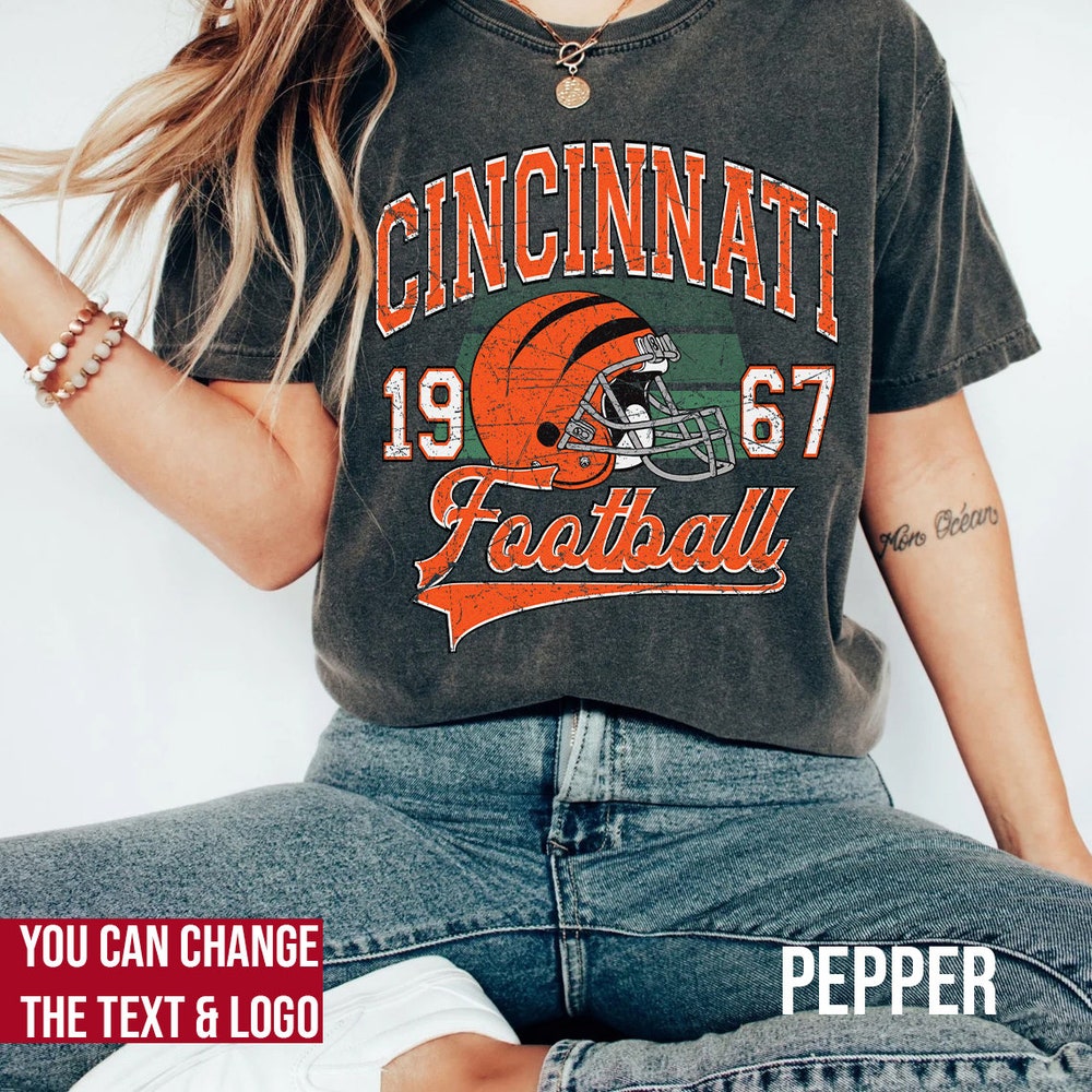 Comfort Colors Cincinnati Football Shirt, Cincinnati Football Sweatshirt, Vintage Style Cincinnati Football shirt, Sunday Football