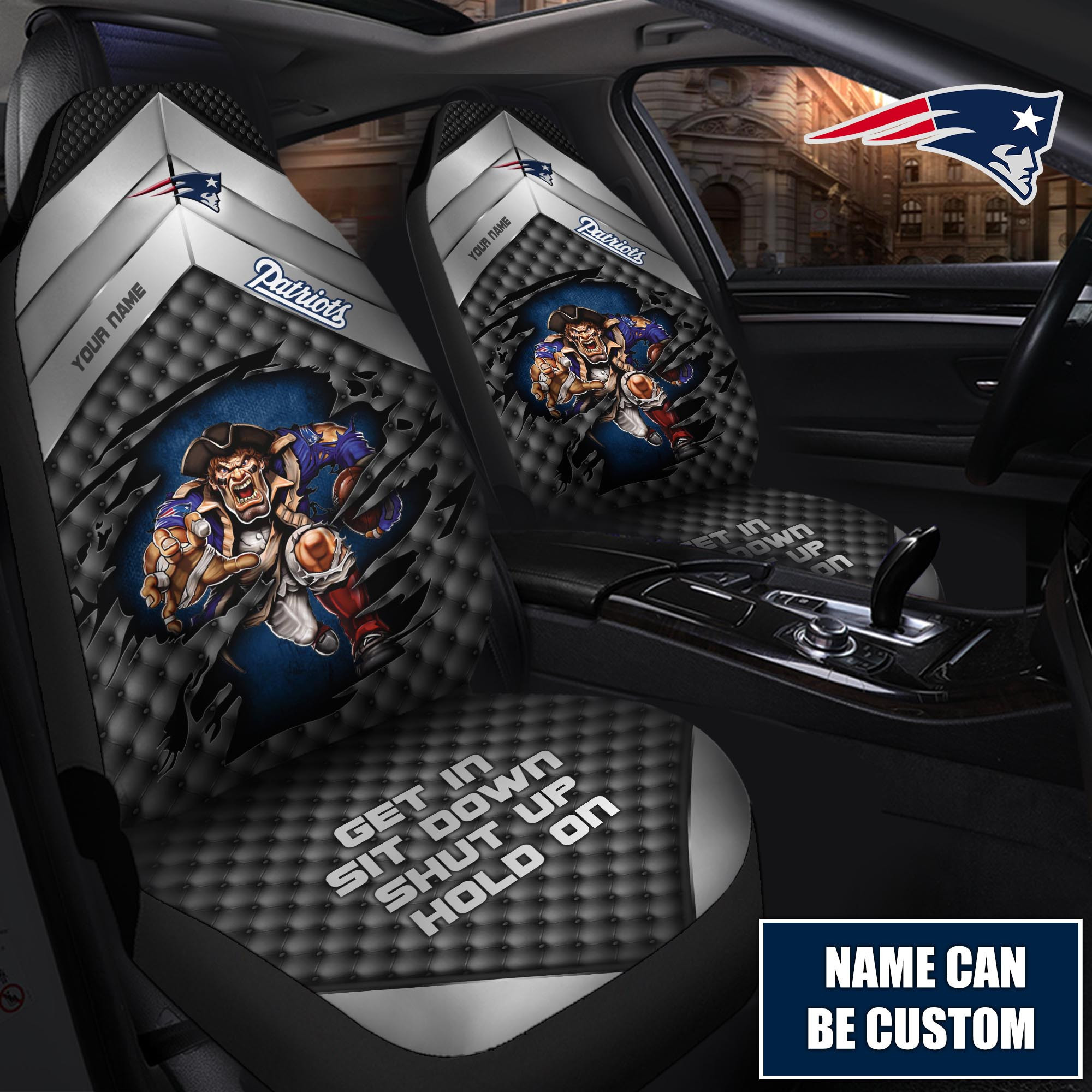 New England Patriots Customized Car Seat Cover Set CSC8577