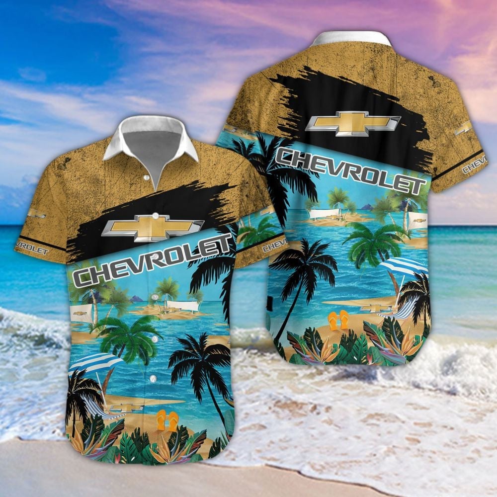 Chevrolet Car Beach Coastal Island Brand Logo 3D Hawaiian Shirt
