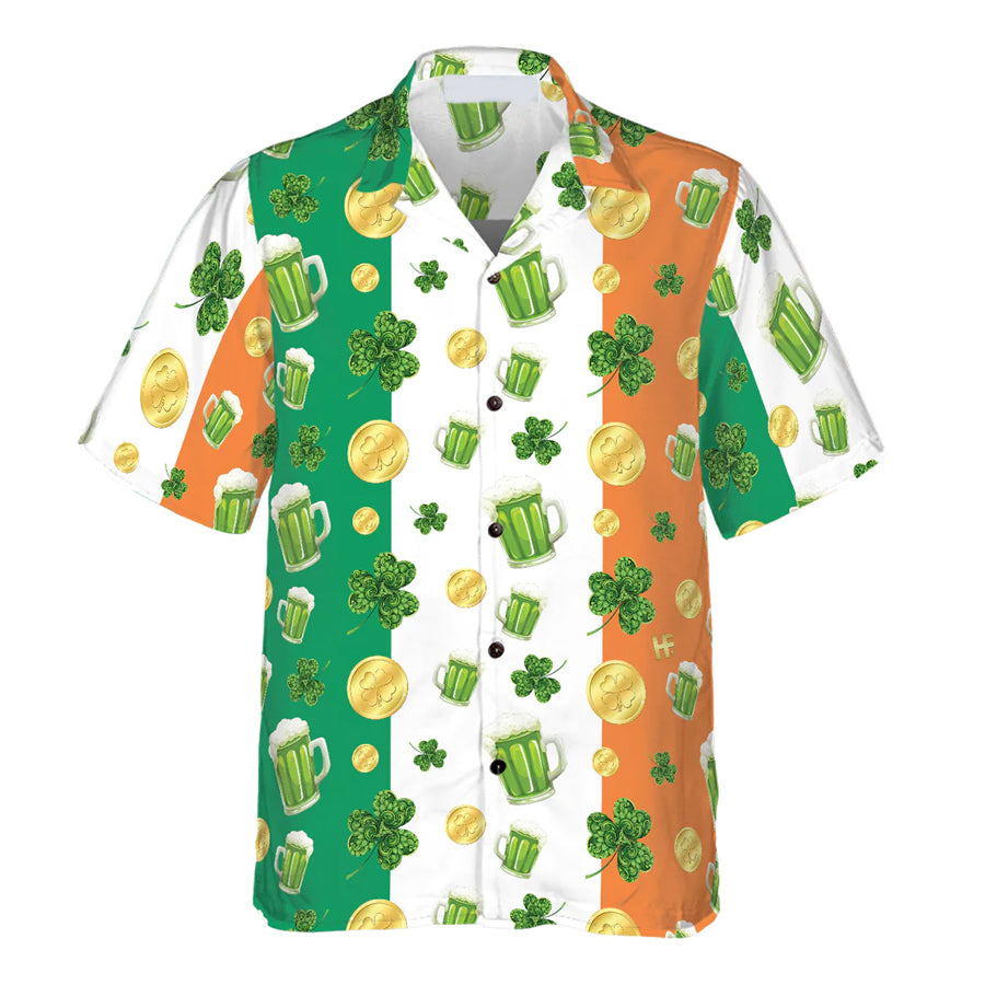 Beer Shamrock And Coin St Patrick’S Day Hawaiian Shirt