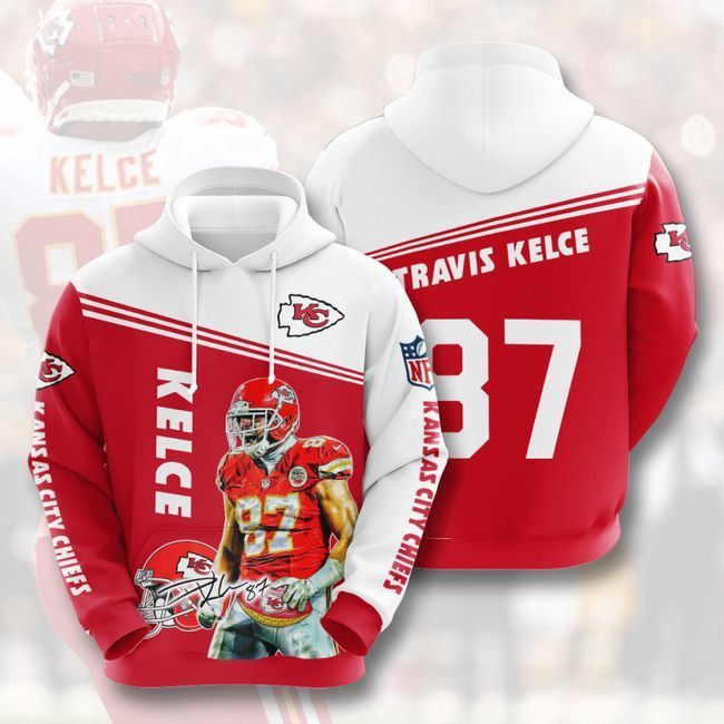 Kansas City Chiefs 87 Travis Kelce 6 Unisex 3D Hoodie Gift For Fans