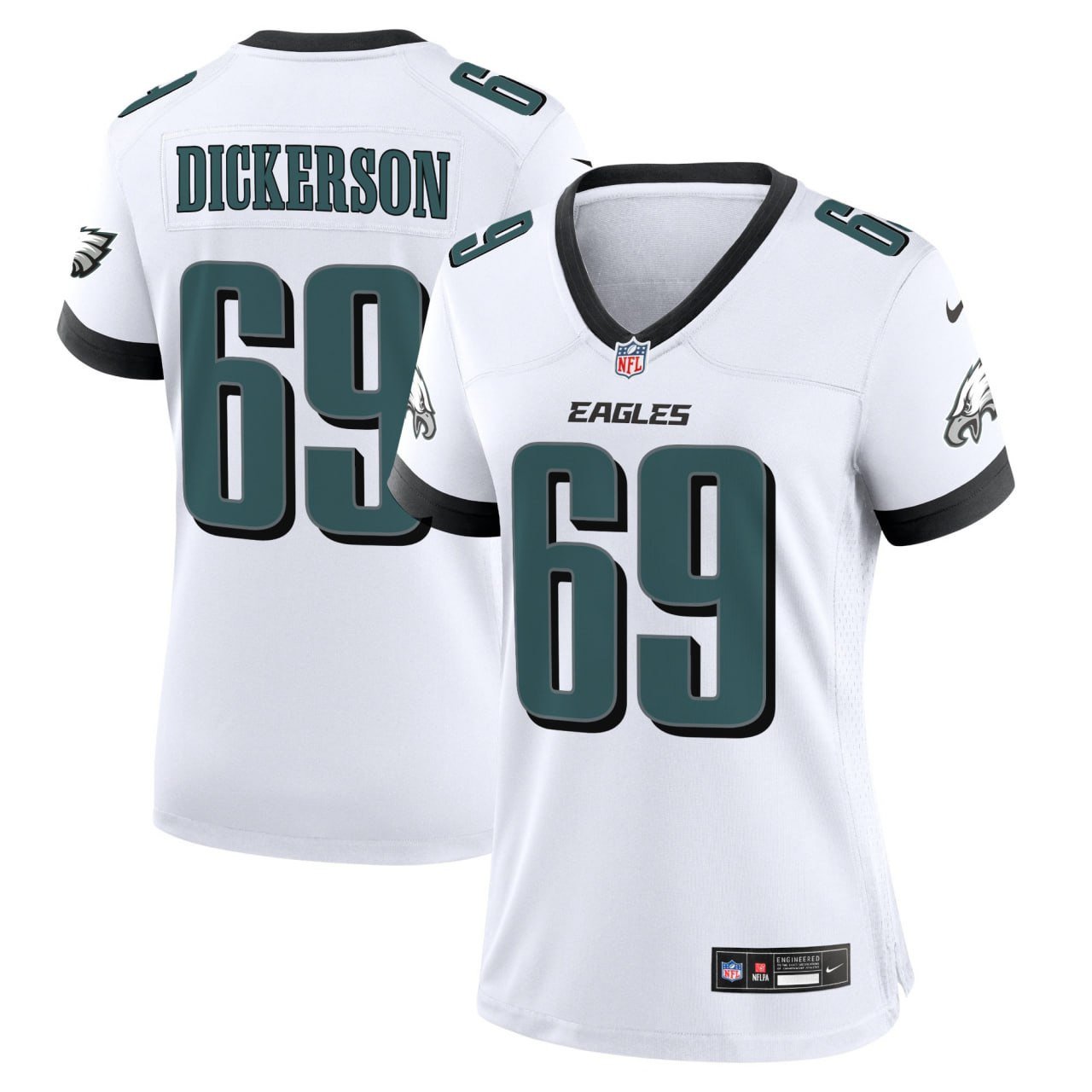 Women’S Landon Dickerson Philadelphia Eagles White Jersey – All Stitched