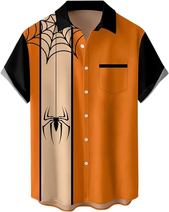Halloween Orange Hawaiian Shirts Halloween 2025