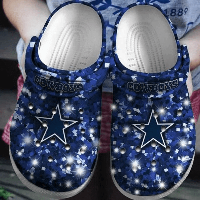 Dallas Cowboys With Star Crocss Clog Comfortable Shoes In Navy Ver607