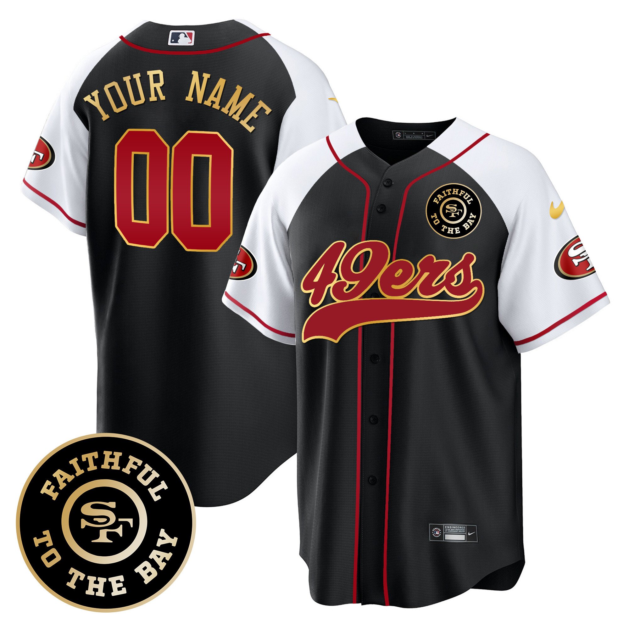 49Ers Faithful To The Bay Patch Baseball Custom Jersey All Stitched