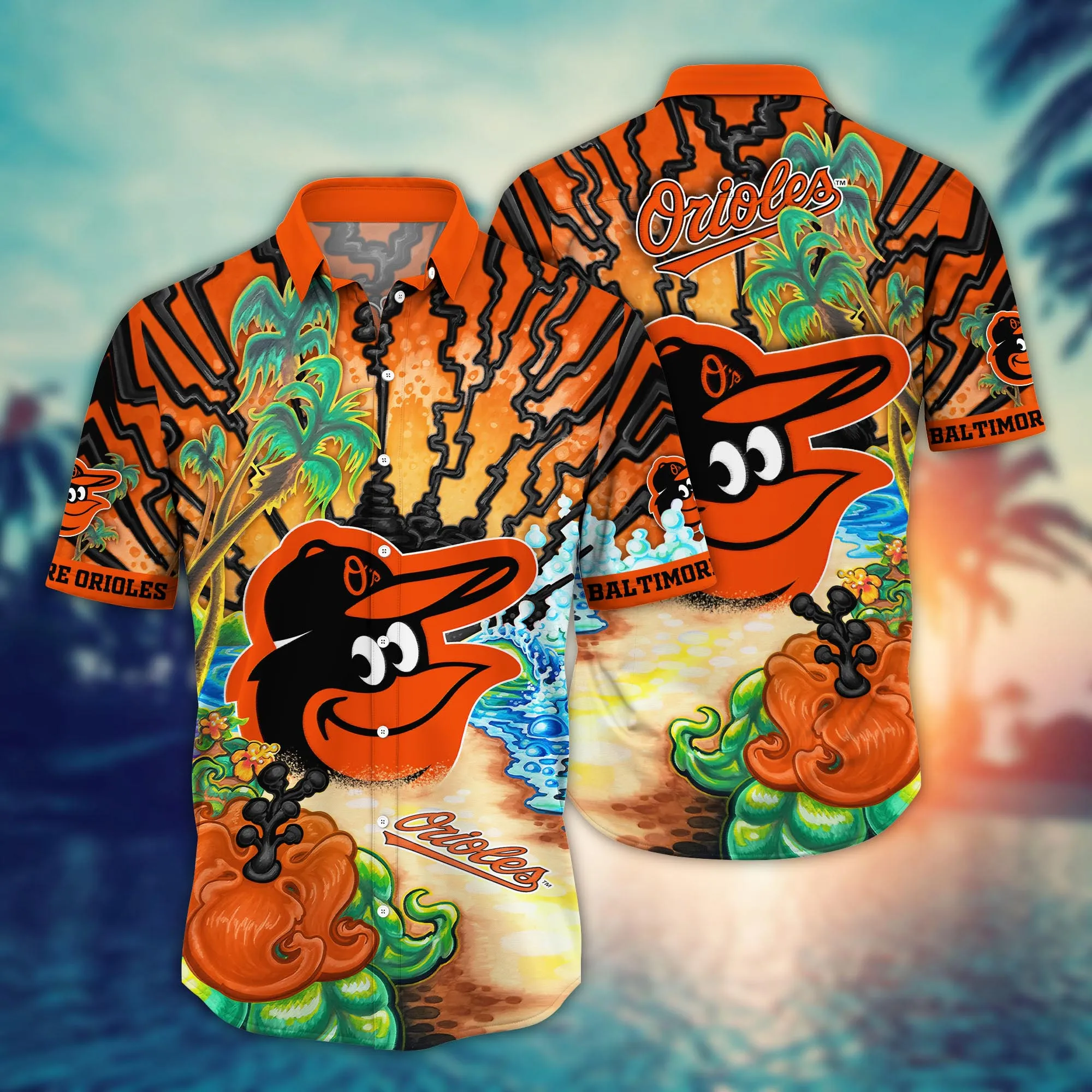 Baltimore Orioles Mlb Hawaiian Shirt Parasolstime Aloha Shirt