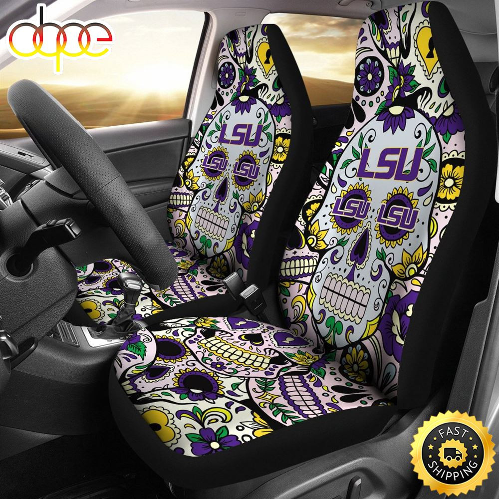 Party Skull LSU Tigers Car Seat Cover Set CSC3474