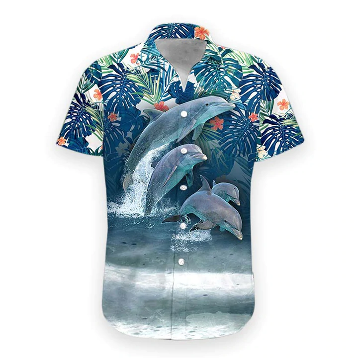 3D Dolphin Hawaii Shirt, Hawaiian Shirt For Men, Women