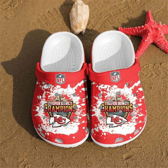 Kansas City Chiefs Logo Crocss Classic Clogs Shoes In Red White Ver871