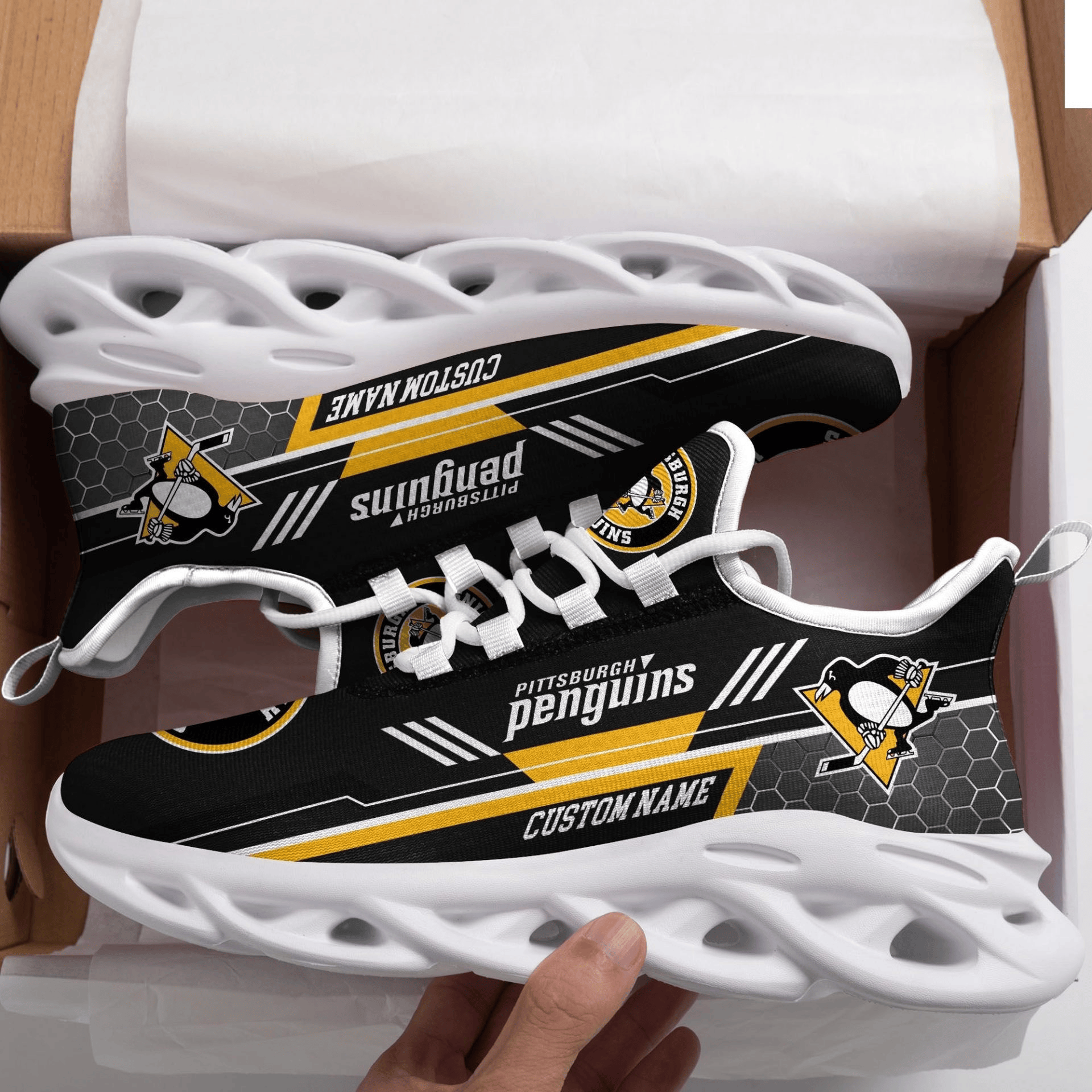 Pittsburgh Penguins Custom Name Max Soul Shoes Ver 02