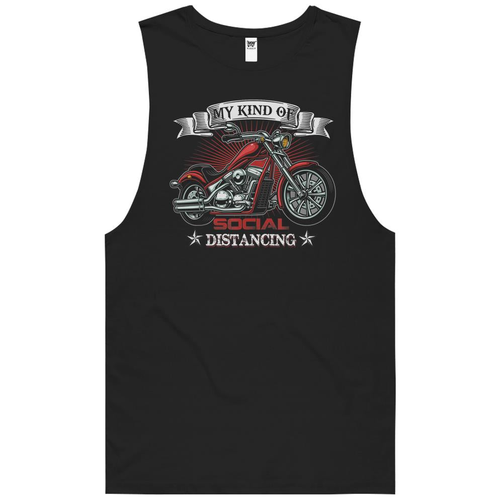 My Kind Of Social Distancing Funny Motorcycle Biker Quotes T-Shirt Tank Top