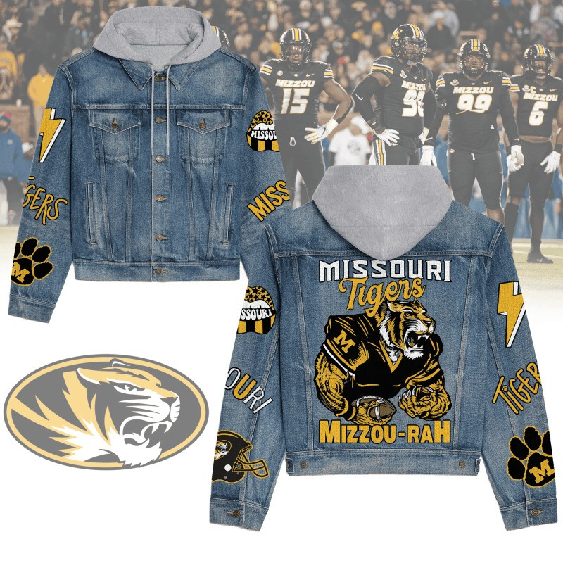 Missouri Tigers NCAA Team Logo & Motto v3 3D Hooded Denim Jacket