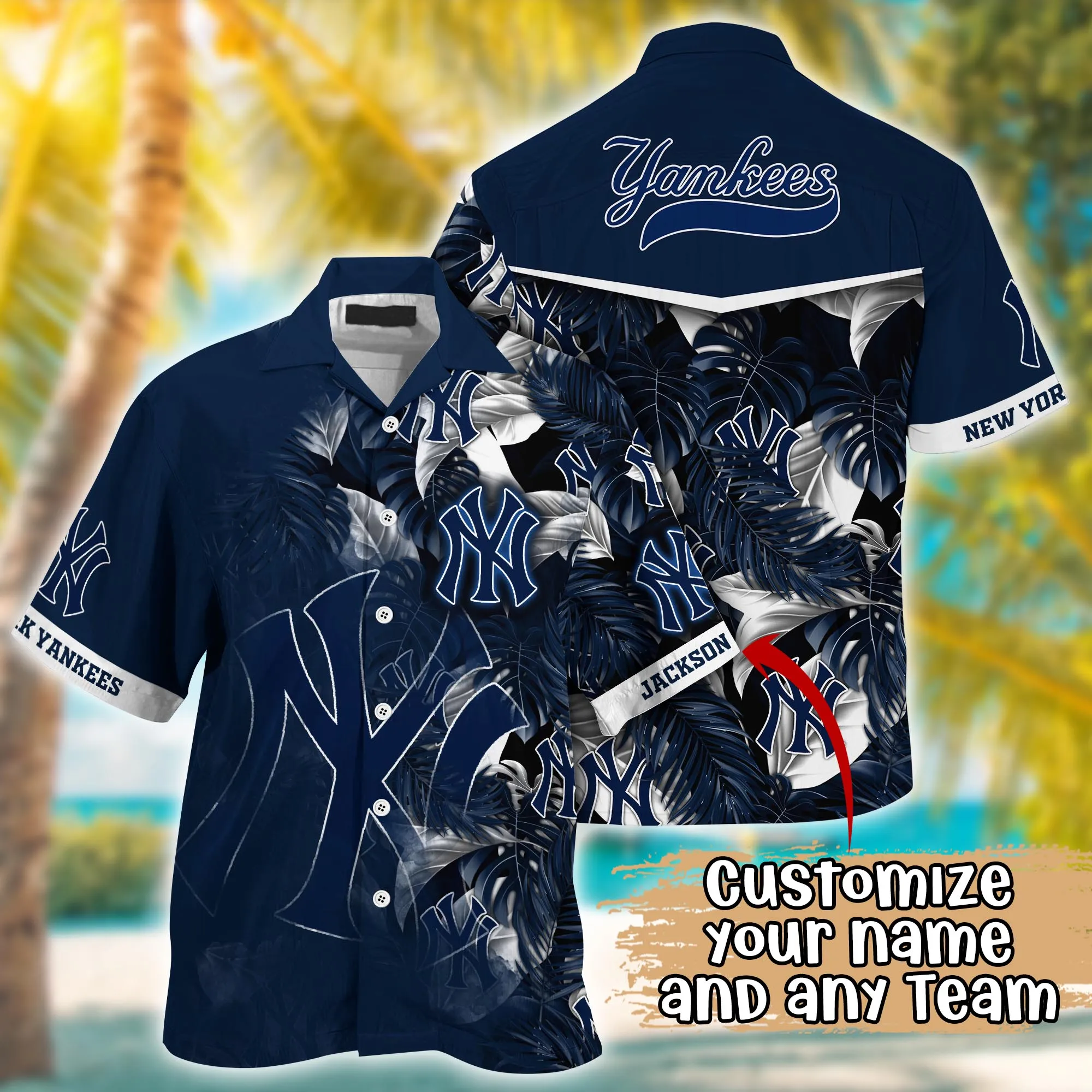 New York Yankees Mlb Summer Hawaii Shirt And Tshirt Custom Aloha Shirt