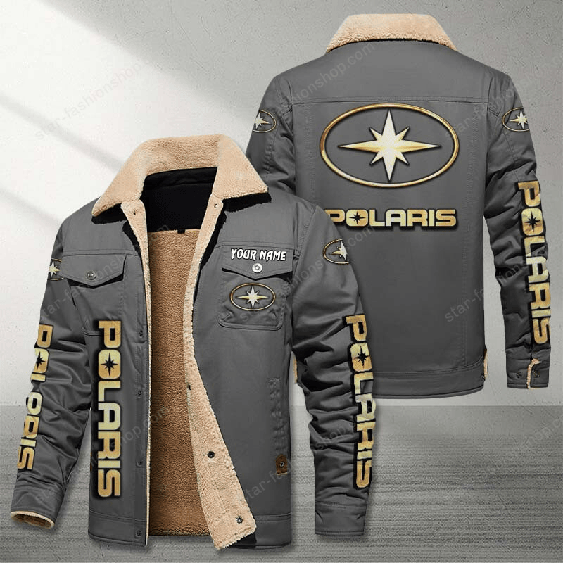 Polaris Gray Custom Name Stand Collar Jacket