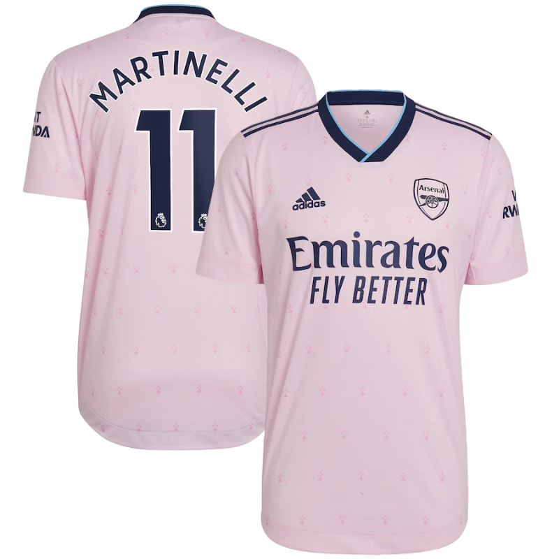 Arsenal Third Shirt   2022-23 With Martinelli 11 Printing Player Unisex Jersey – All Genders