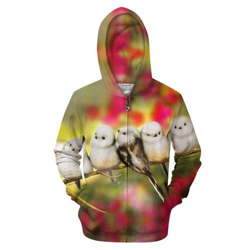 Spring Baby Birds Zip-up Hoodie