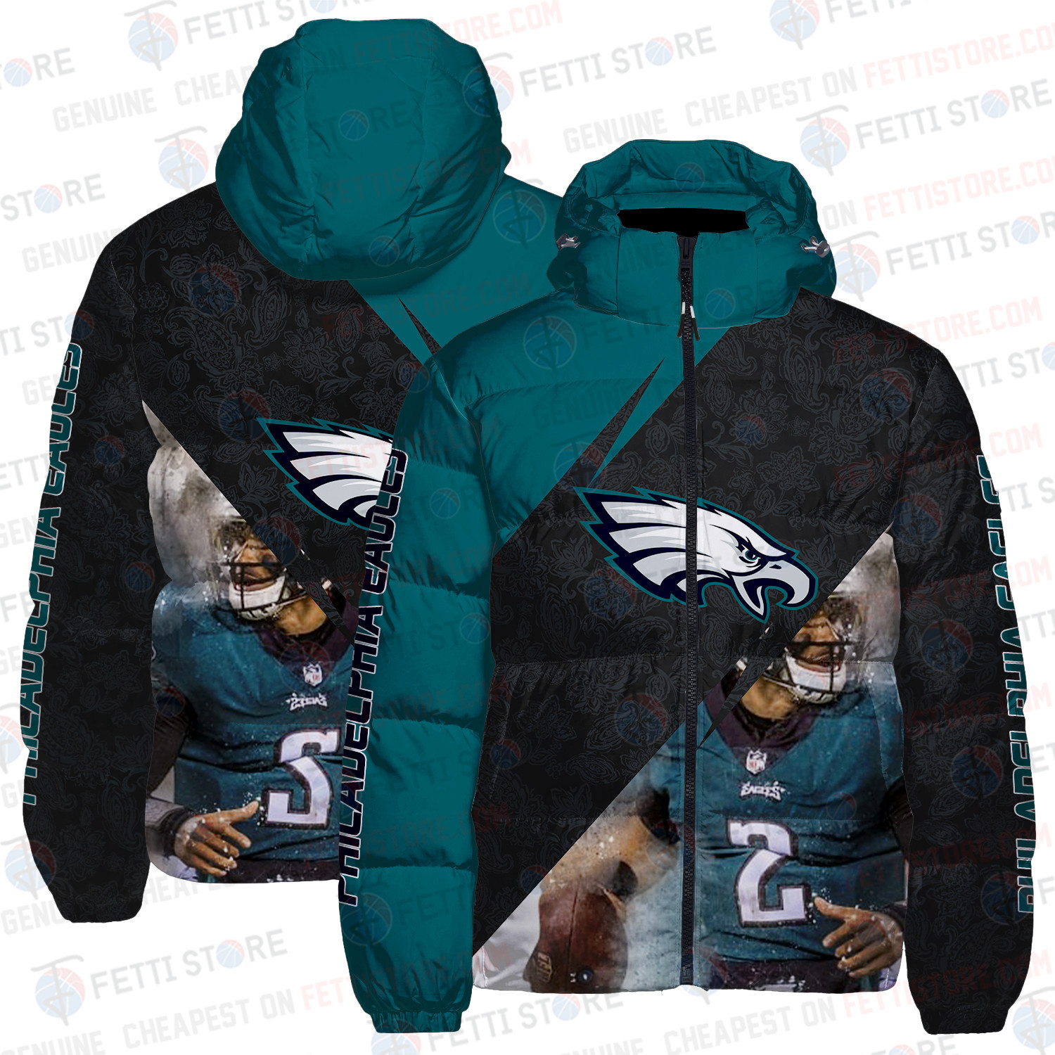 Philadelphia Eagles Retro Pattern Unisex Puffer Jacket Down Jacket