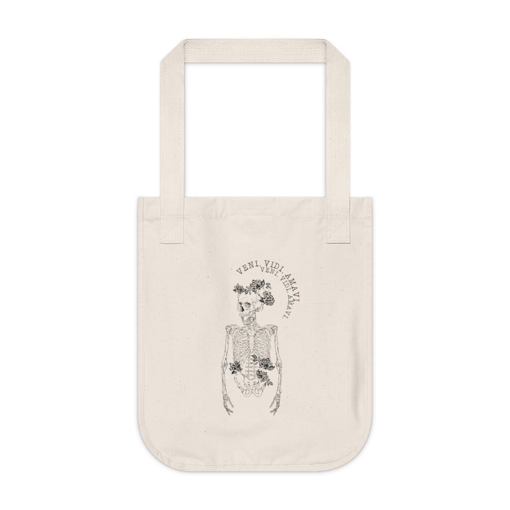 Dark Academia Canvas Tote Bag Skeleton Clothing Light Academia Reusable Shopping Market Bag Grunge Alt Clothing Egirl Edgy Mall Goth