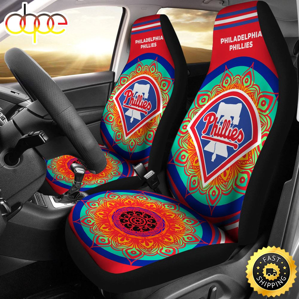 Unique Magical And Vibrant Philadelphia Phillies Car Seat Cover Set CSC7095