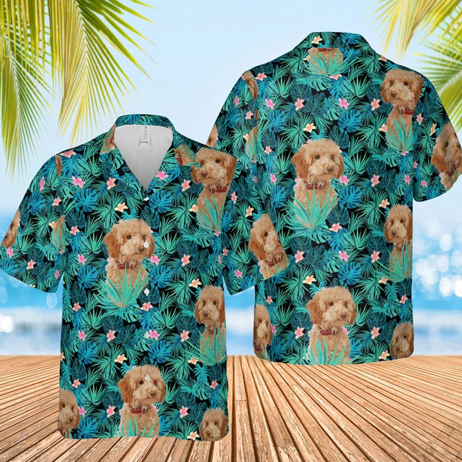 Dog Personalized Hawaiian Shirt, Short Slevee Hawaiian Aloha Shirt, Dog Floral Hawaii Shirt For Men, Women