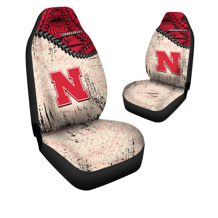 Nebraska Cornhuskers Red Cream Car Seat Cover Set CSC4113