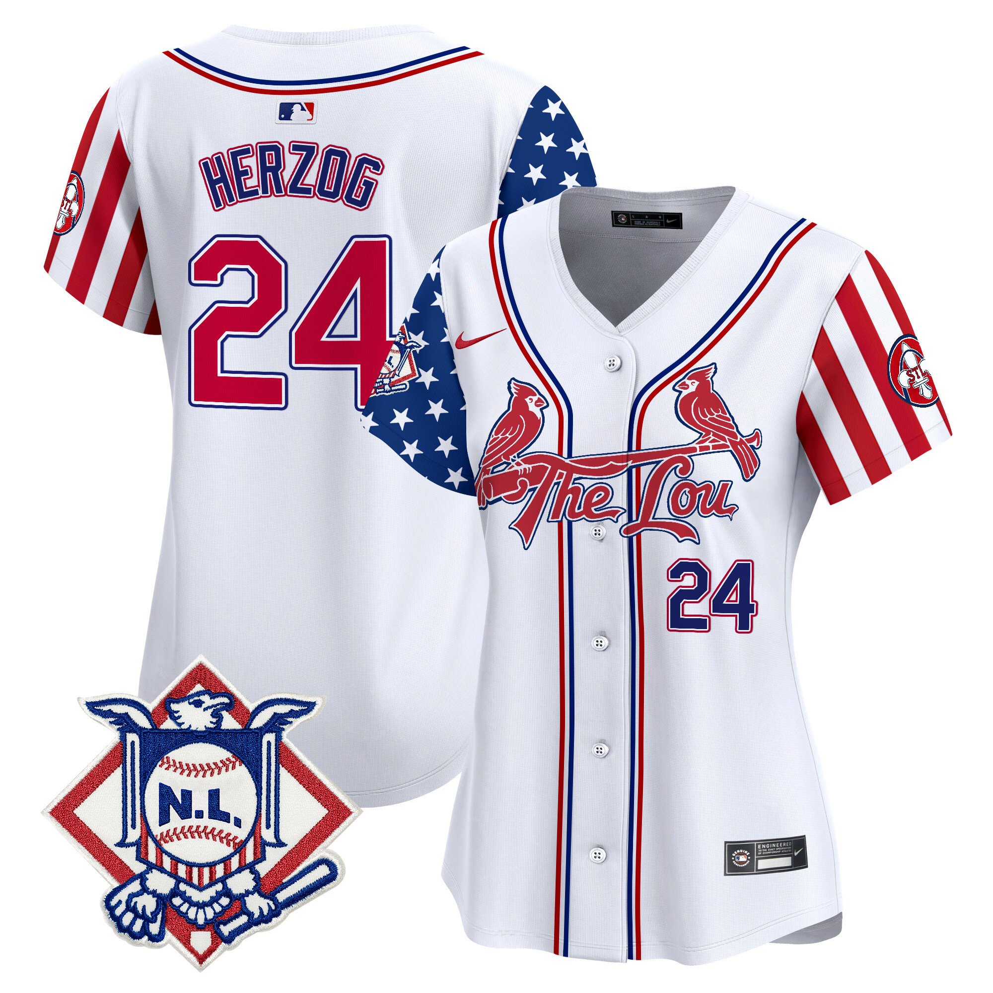 Women’S St. Louis Cardinals 2024 Fourth Of July Vapor Premier Limited Jersey – All Stitched