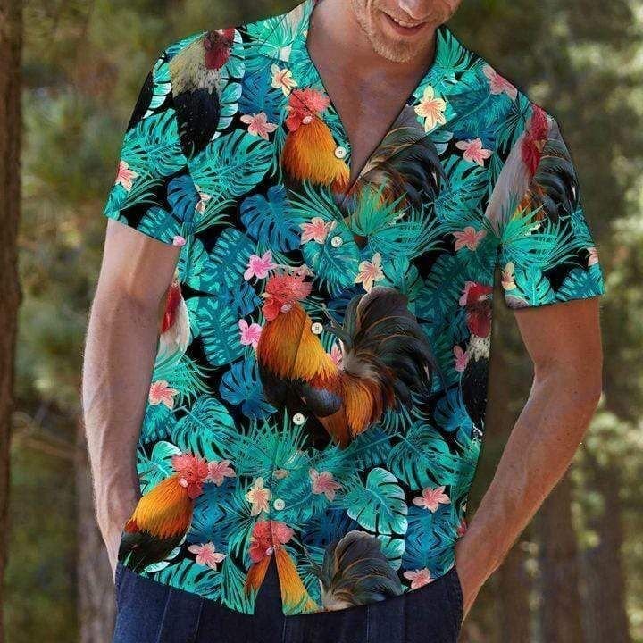 Beach Shirt Tropical Chicken Hawaiia &hellip;