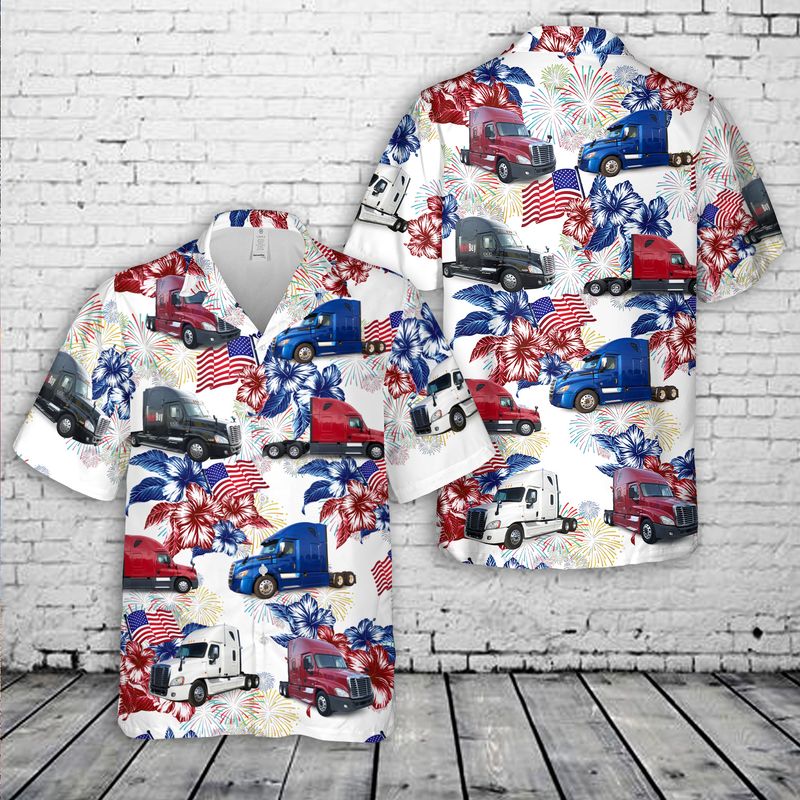 Freightliner Cascadia 4Th Of July Hawaiian Shirt