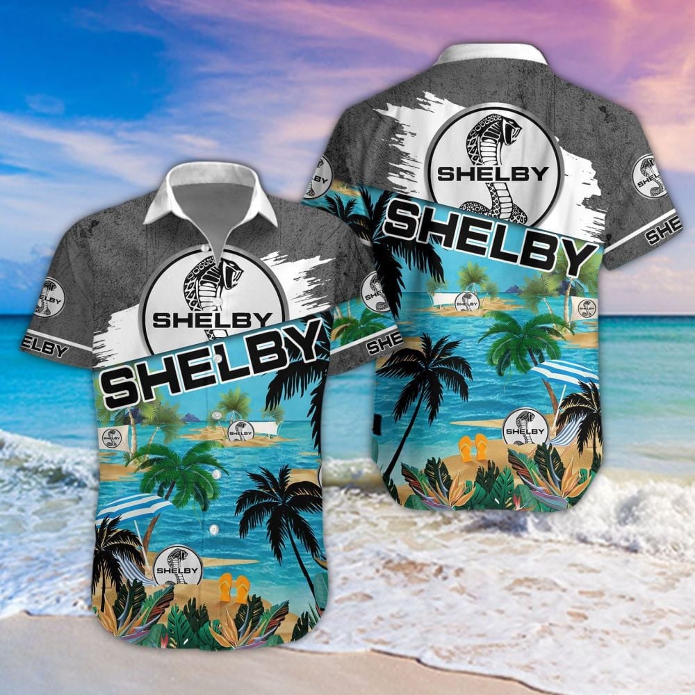 Ford Shelby Car Beach Coastal Island Brand Logo 3D Hawaiian Shirt