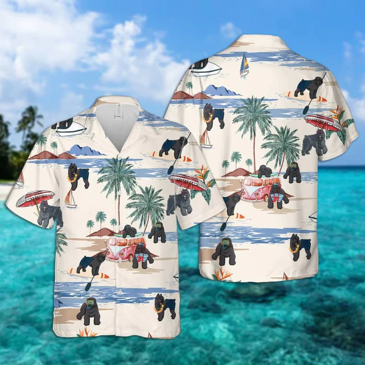 Bouvier Des Flandres Summer Beach Hawaiian Shirt, Hawaiian Shirts For Men, Hawaiian Shirts For Men, Aloha Beach Shirt