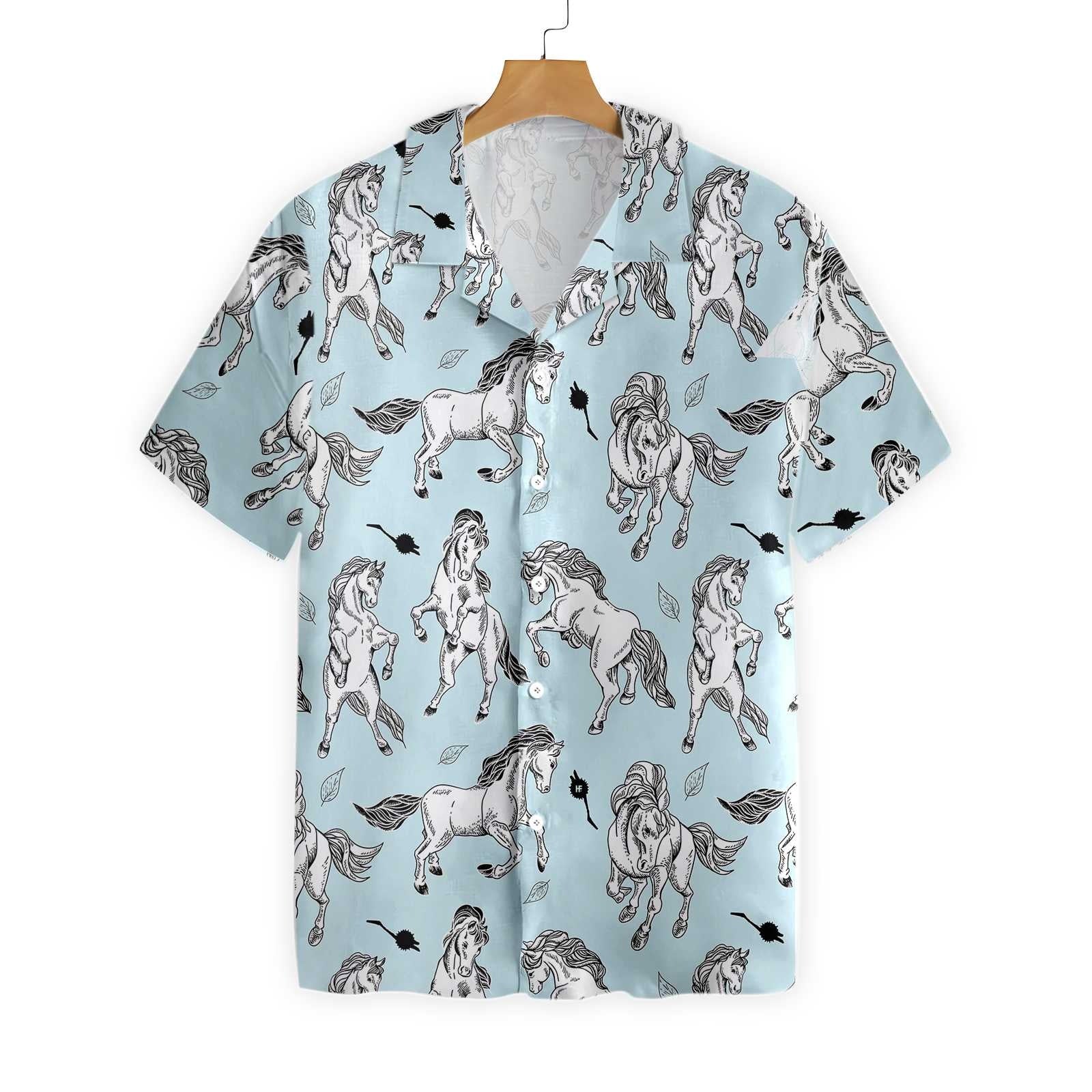 Horse Pattern All Printed 3D Hawaiian Shirt, Summer Gifts For Men And Women