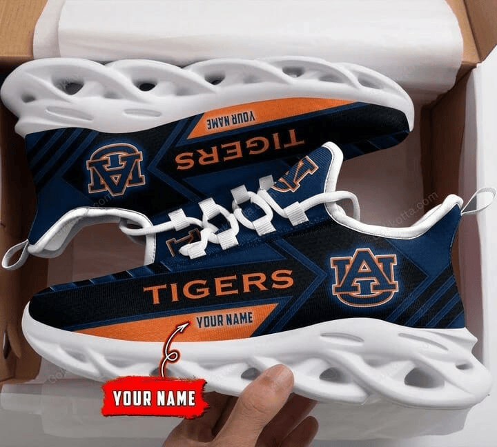 Auburn Tigers Custom Name Blue Orange Max Soul Shoes 868