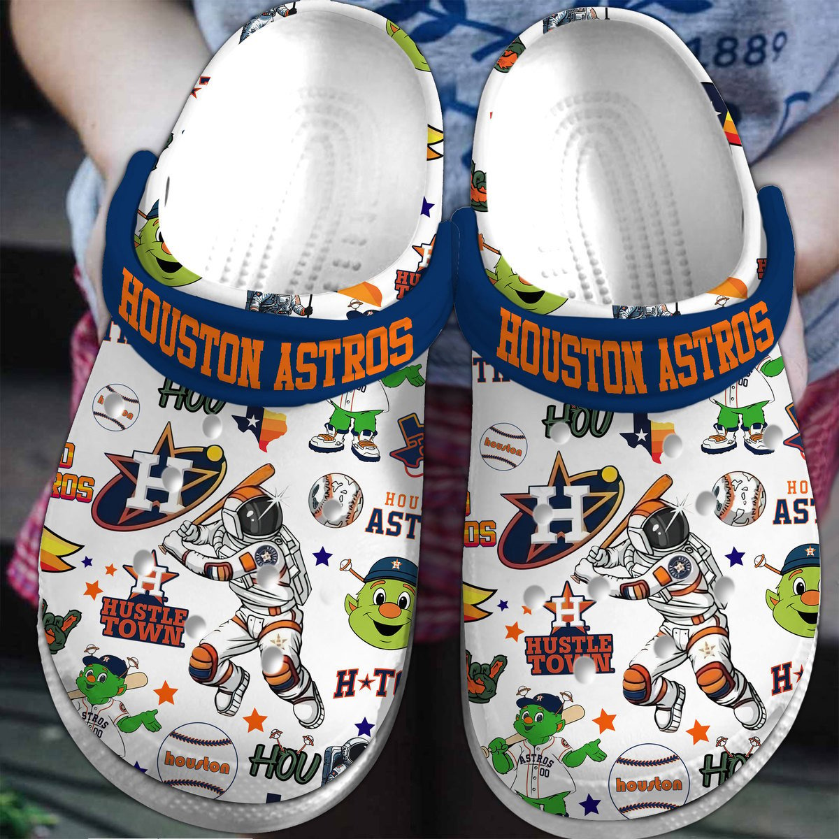 Houston Astros Logo Baseball MLB Cheer Mascot Crocss Classic Clogs Shoes Ver821