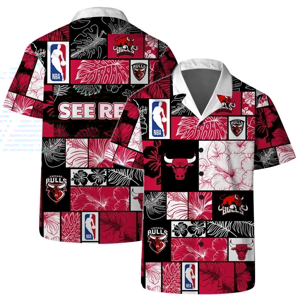 Chicago Bulls National Basketball Association Aop Hawaiian Shirt Pattern