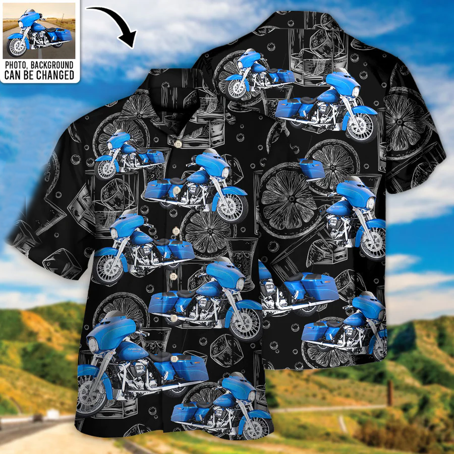 Motorcycle Biker Racing Custom Photo – Hawaiian Shirt – Personalized Photo Gifts, Custom Photo Gifts, Personalized Gifts Ideas