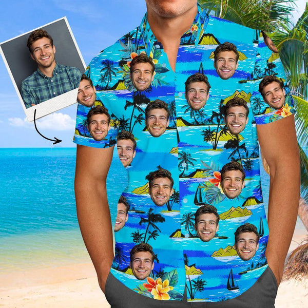 Custom Face Men’S Hawaiian Shirt Gang Style, Best Gift For Summer Holiday, Upload Photo Hawaiian Shirt