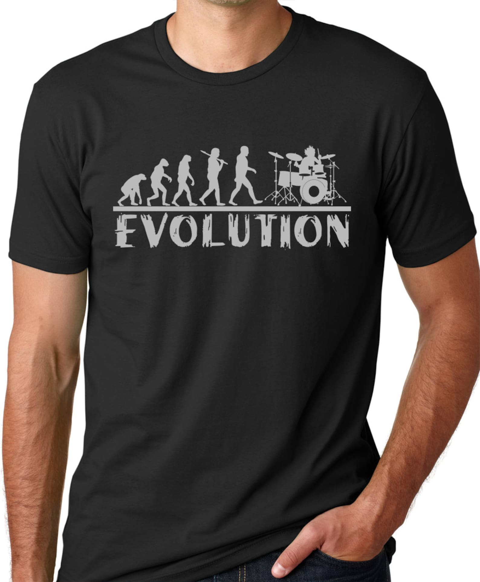 Drummer Evolution T-shirt Music Humor Drums Funny Tee Dummers gifts for Drummers Musicians gifts Drummer shirts Gifts for him Gifts for dad