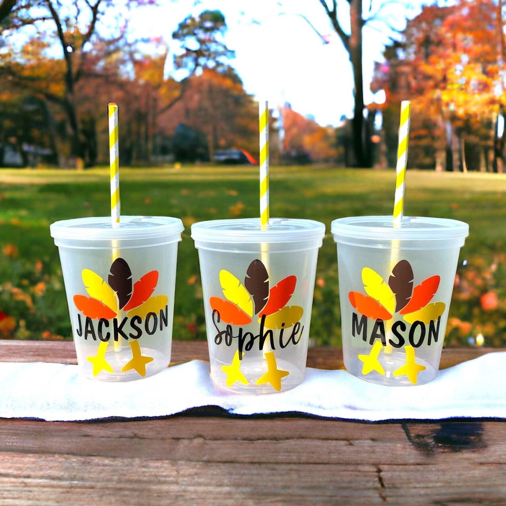 Kids Thanksgiving Cup, Thanksgiving Party Cups, Turkey Cups Personalized, Turkey Cups With Lid And Straw, Thanksgiving Cups Personalized Prints That Inspire Confidence Realtorgift