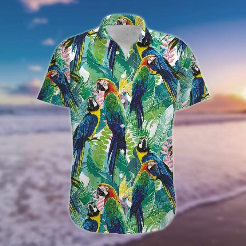 Tropical Parrots Hawaiian Aloha Shirts Poshmarkstore