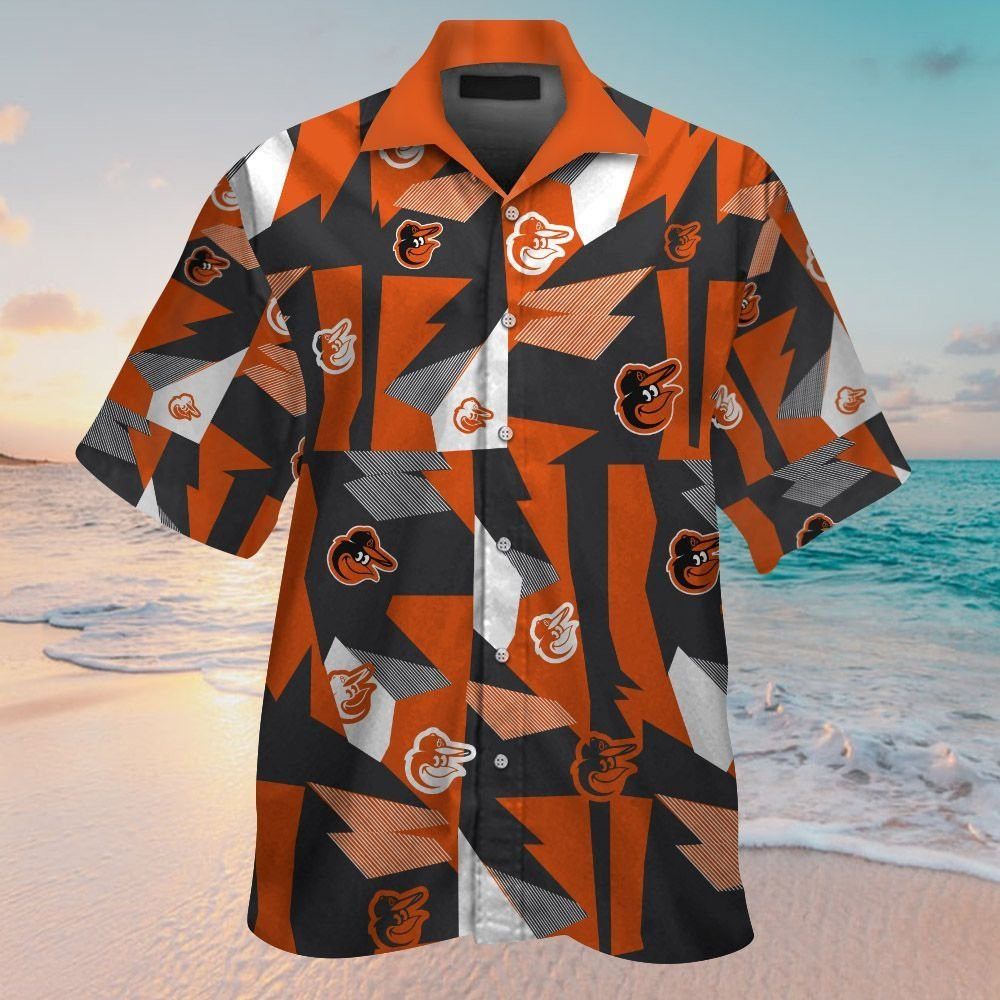 Short Sleeve Baltimore Orioles Tropical Hawaiian Shirt Button Up