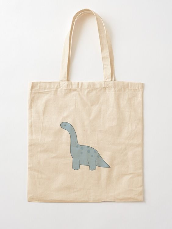 Dinosaur blue Tote Bag, Canvas Tote Bags, Tote Bag Design, Tote Bag Idea