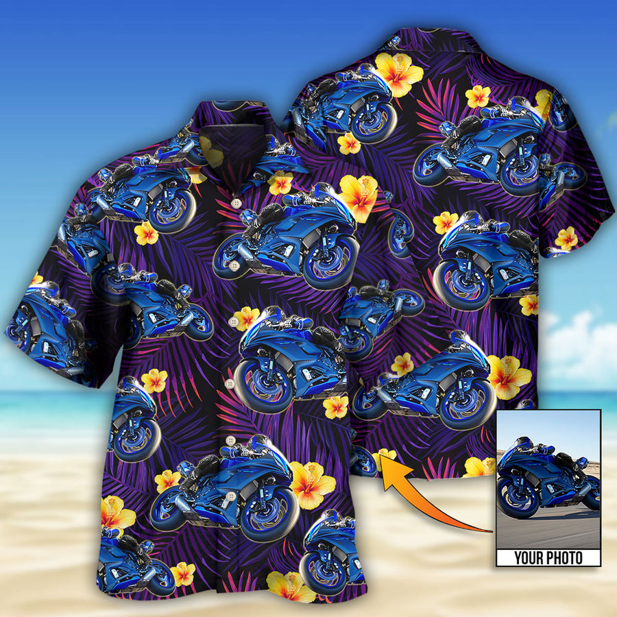 Trooper Motorcycle Tropical Custom Photo – Hawaiian Shirt For Men Women, Idea Gift Summer Shirt