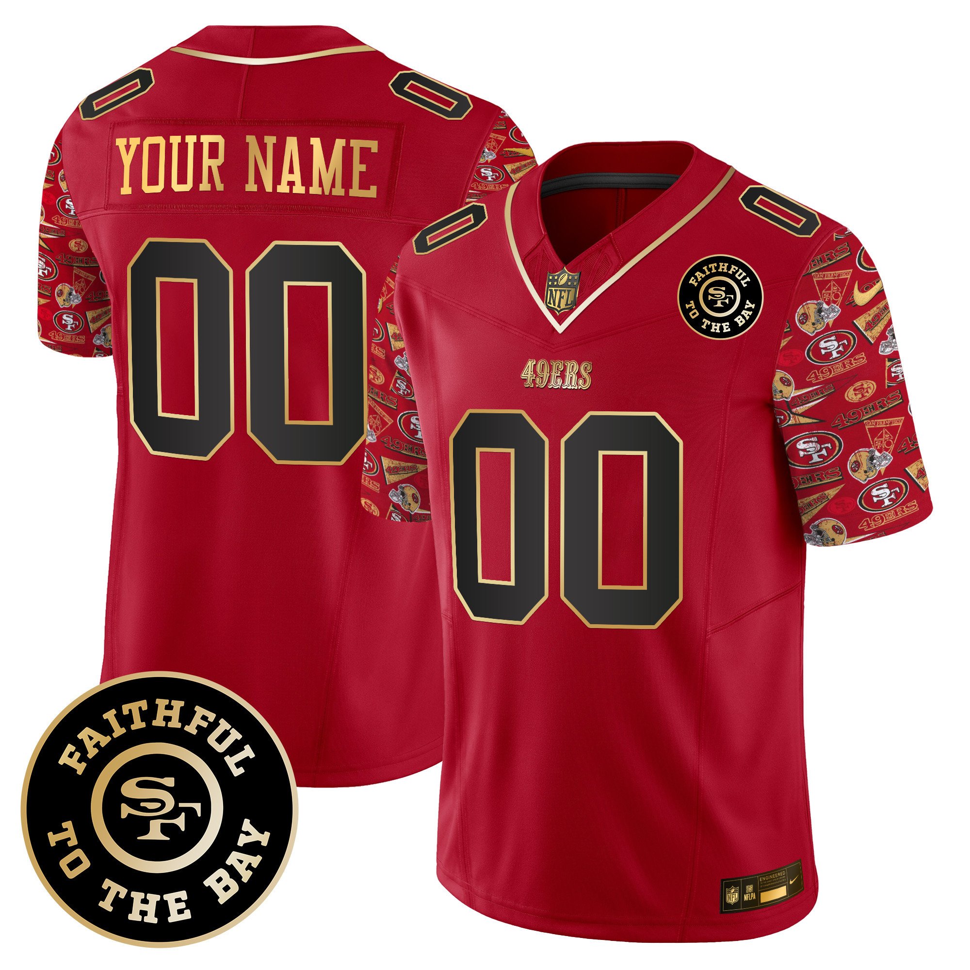 49Ers Pattern Style Vapor Limited Custom Jersey – All Stitched