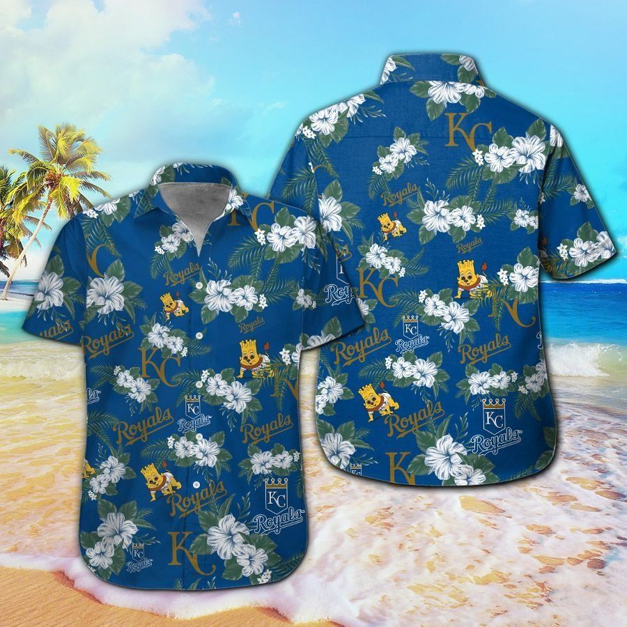 Kansas City Royals Short Sleeve Button Up Tropical Hawaiian Shirt Ver01