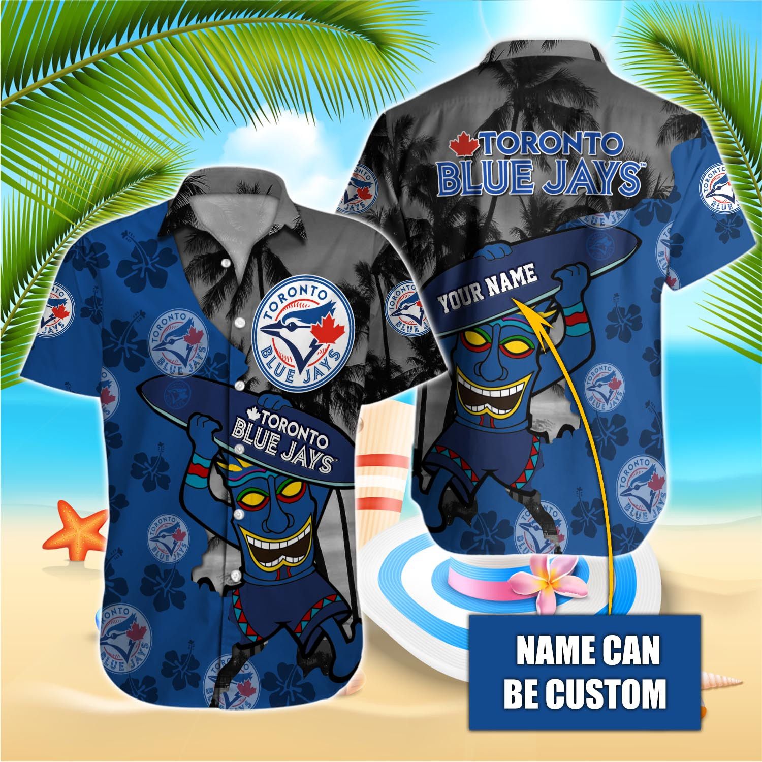 Toronto Blue Jays Personalized Name Hawaiian Shirt